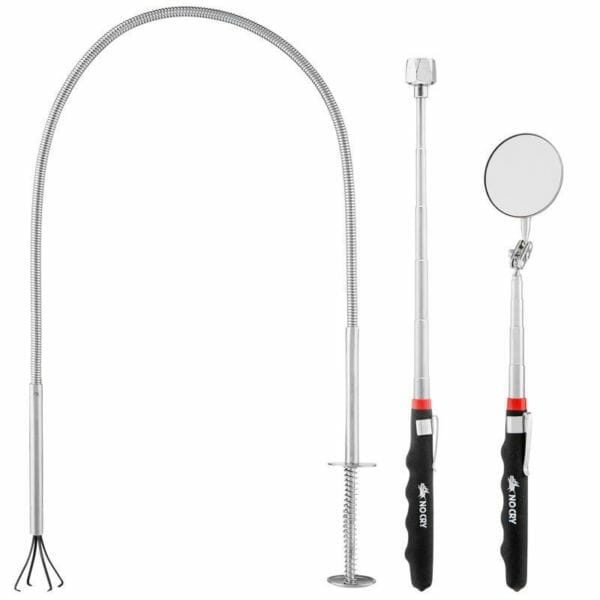 Pick-up Tool Kit: Inspection Mirror, Telescoping Magnet & Claw Grabber