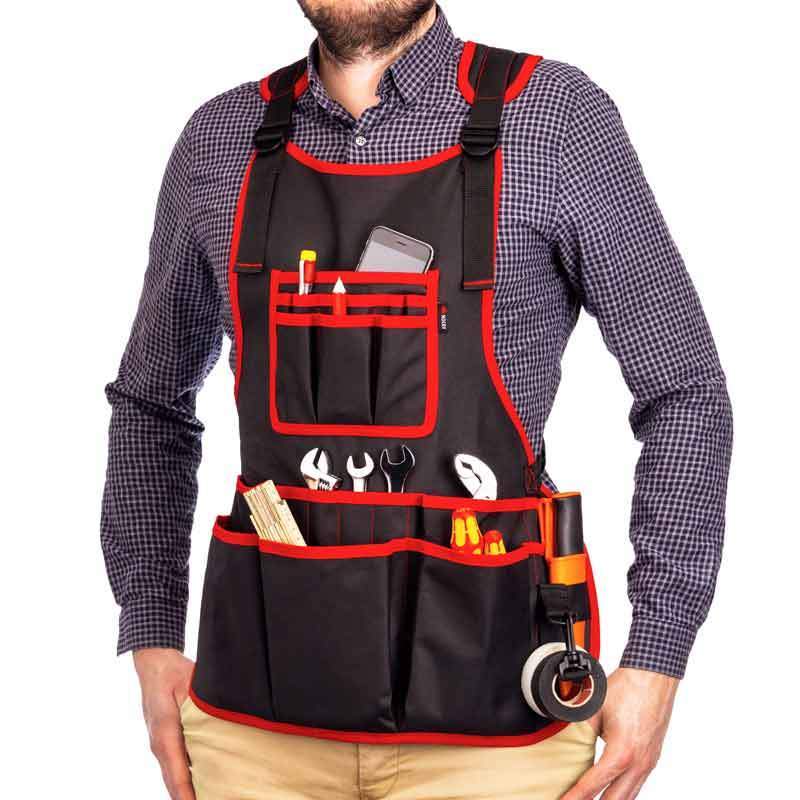 NoCry Work Apron With 26 Tool Pockets with Tape Measure Holder and D Ring Loop