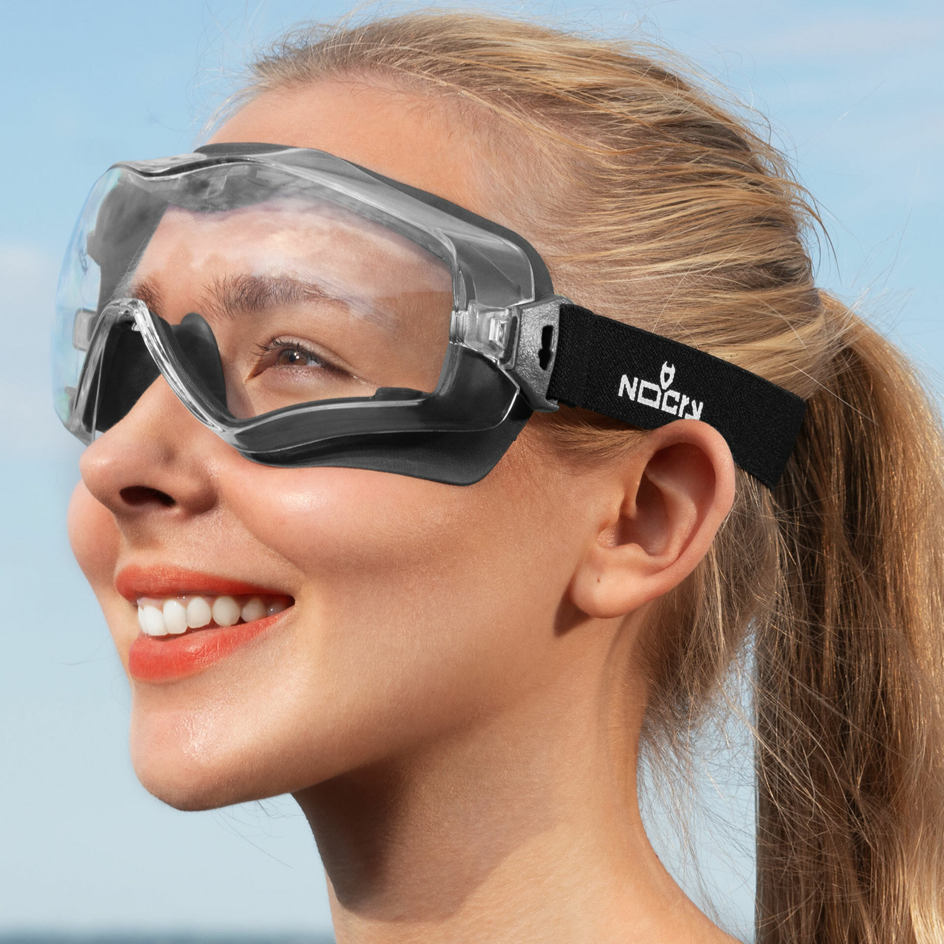 Safety goggles with head band